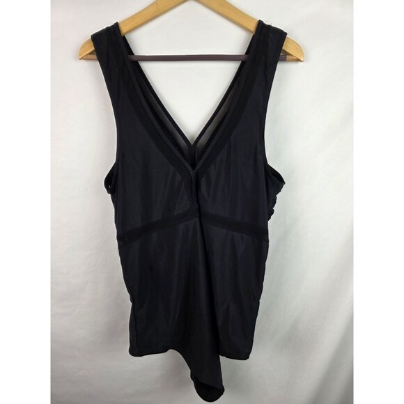 Nicole Miller Women's One Piece Swimsuit Plus Size 1X Black Sheer Swim - Picture 9 of 13